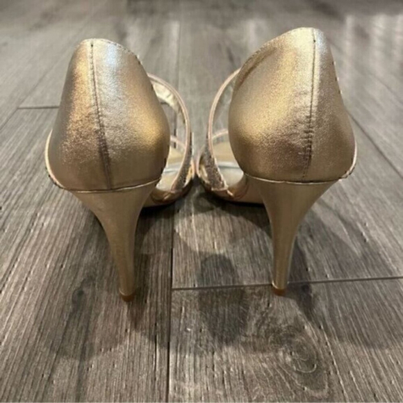 NWOT Caparros Visae Gold Diamond Wrap Heels - Picture 5 of 7